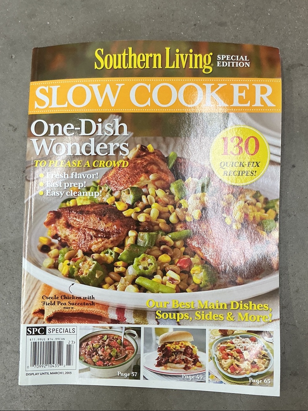 Southern Living Slow Cooker One-Dish Wonders - Yellow & White Cover